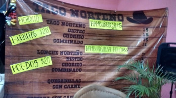 Tacos Norteño menu