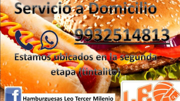 Hamburguesas Leo Tercer Milenio menu