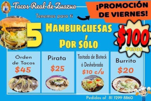 Tacos Real De Zuazua menu