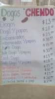 Dogos Chendo menu