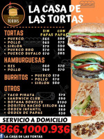 La Casa De Las Tortas menu