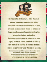 Mi Gusto Es Muy Mexicano Matriz menu