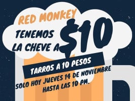 Red Monkey menu