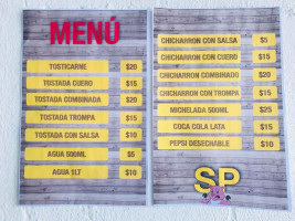 Curandería Sp menu