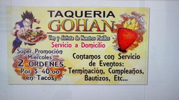 Taquería Gohan menu