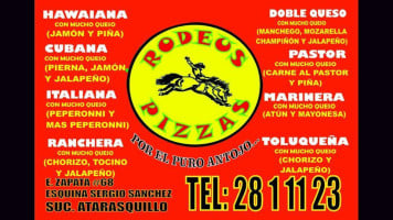 Rodeus Pizzas menu