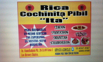 Cochinita Pibil Ita menu