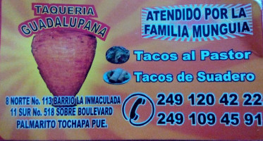 Taqueria Guadalupana menu