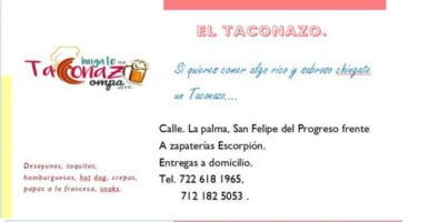 El Taconazo menu