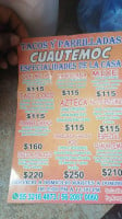 Tacos Y Parrilladas Cuahutemoc menu