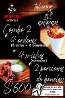 Spartan Wings menu