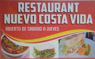 Nuevo Costa Vida menu