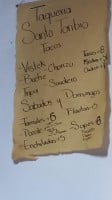 Taquería Santo Toribio menu