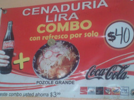 Cenaduria Lira menu