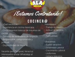 Ala Mecha menu