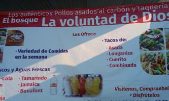 Taqueria El Bosque La Voluntad De Dios menu