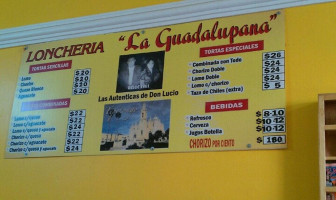 Lonchería La Guadalupana menu