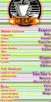 Mi Cafe menu