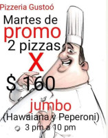 Pizzería Gustoó menu