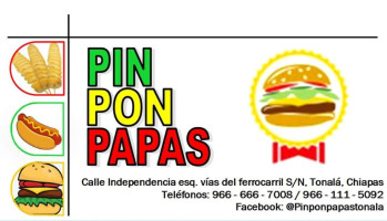 Hamburguesas Pin Pon Papas menu