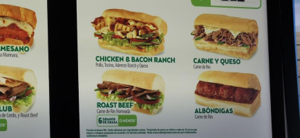 Subway menu