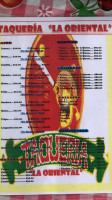 Taqueria “la Oriental” menu