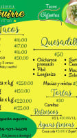 Taqueria Aguirre menu