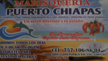 Marisquería Puerto Chiapas menu