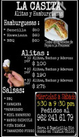 La Casita Alitas Y Hamburguesas menu