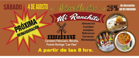 Familiar “mi Ranchito” menu