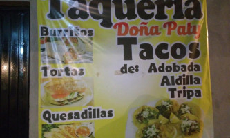 Taqueria Doña Paty menu