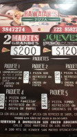 Hawaian's Pizza menu