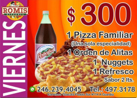 Pizzería Romis menu