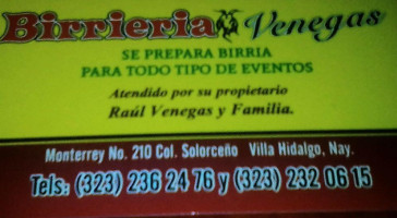 Birreria Venegas menu