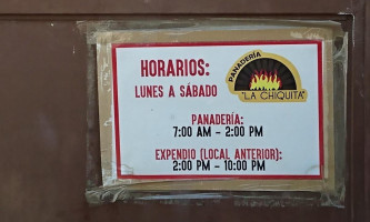 Panaderia La Chiquita Carta