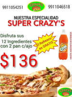 Crazy's Pizza Motul menu