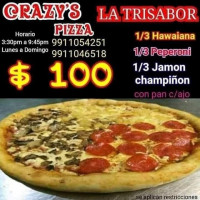 Crazy's Pizza Motul menu