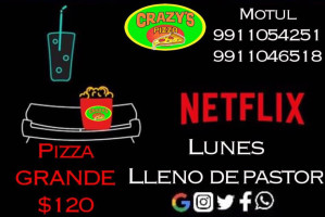 Crazy's Pizza Motul menu