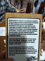 Casta Brava, México menu