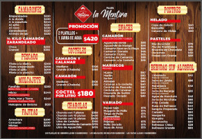 Palapa La Mentira menu