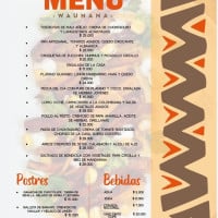 Waunana menu