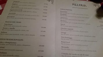 Pizzeria menu