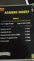 Asadero Orkees menu