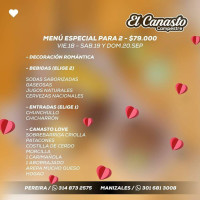 El Canasto Campestre menu