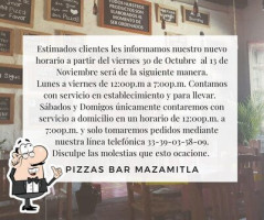 Pizzas Mazamitla menu