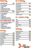 Ese Mi Gallo menu