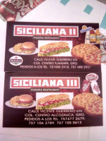 Pizzeria Siciliana Iii menu