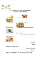 Fonda De Don Mauri menu