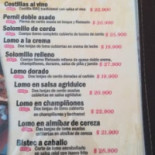 El Gaucho menu