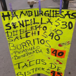 Hamburguesas, Burritos Y Tacos De Bistek menu